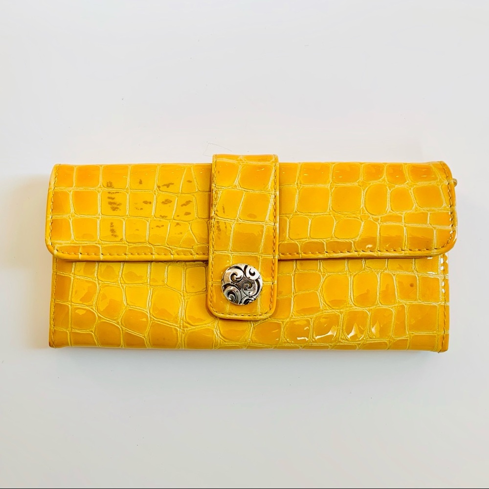 Brighton Yellow Croc Learher Wallet